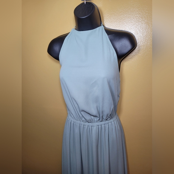 Show Me Your Mumu Sage Green Heather Halter Dress sz S MBM6-10 SS46 - Picture 9 of 10